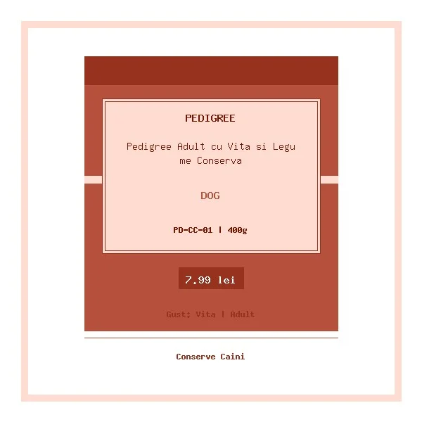 Pedigree Adult cu Vita si Legume Conserva